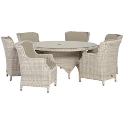 4 Seasons Outdoor Valentine High Back 6 Seater Garden Dining Set Praia